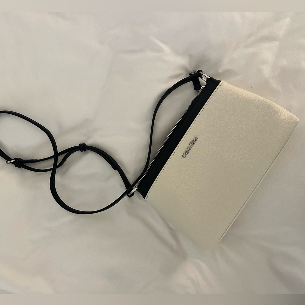 Calvin Klein Black and Cream Crossbody Bag